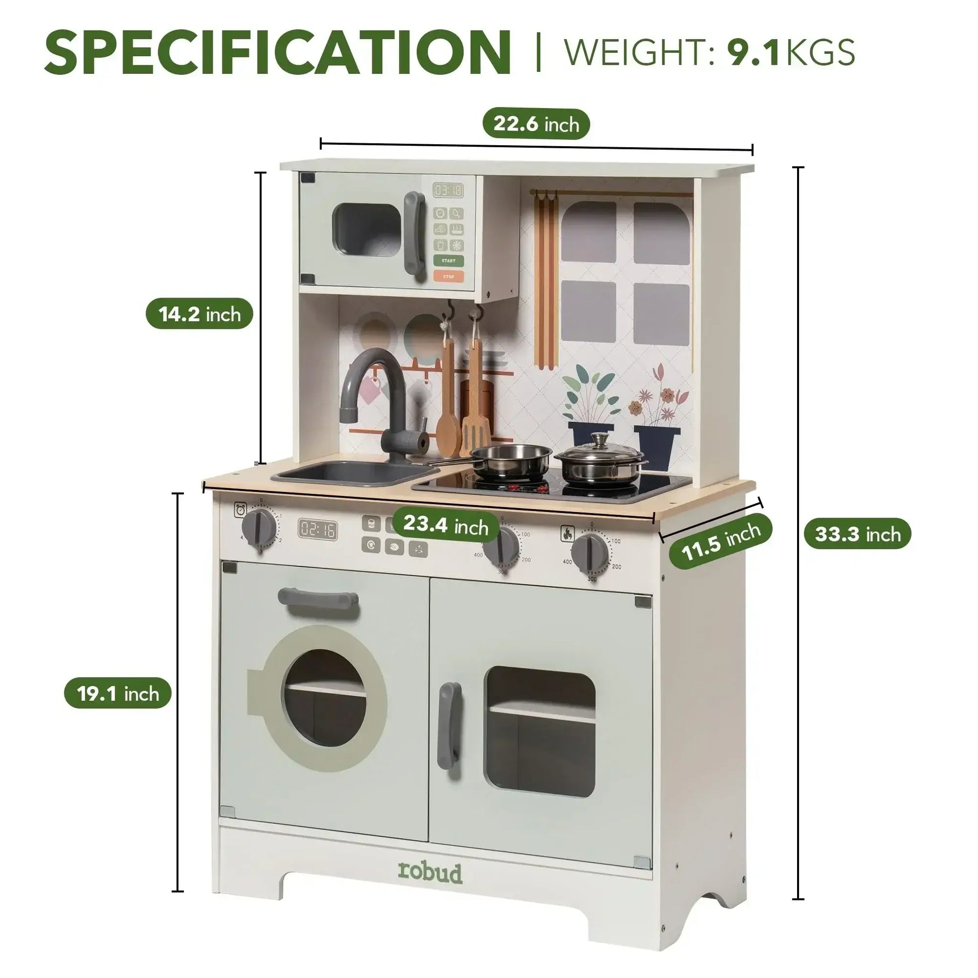 Robotime Robud , Kitchen Wooden Play Set