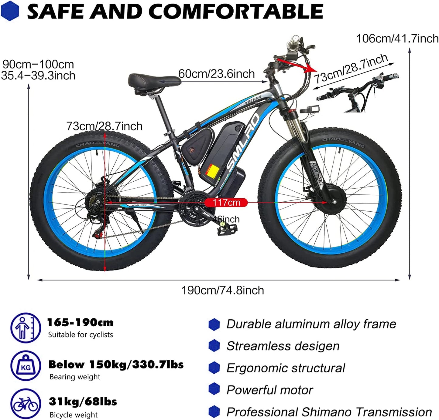 Dual Motor Electric Mountain Bike For Adults.