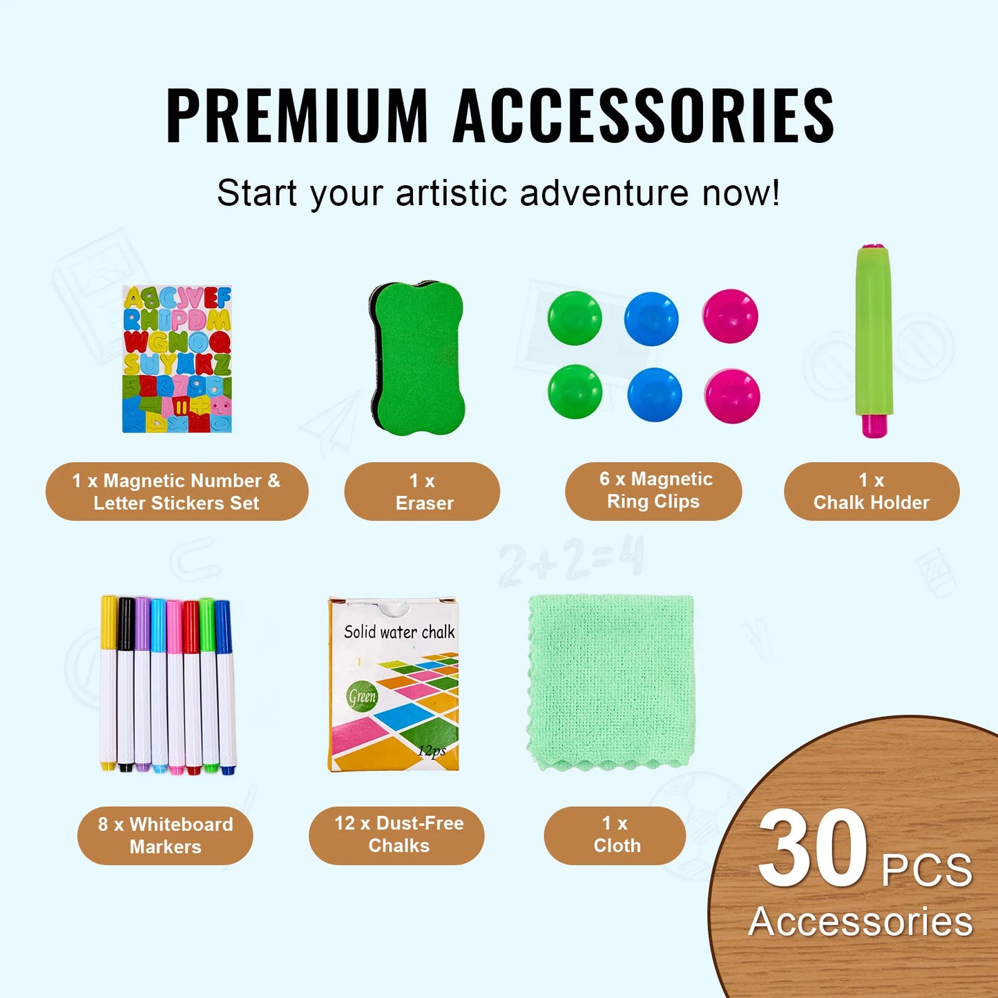 SucceBuy Standing Magnetic Drawing Board with Painting Accessories For  Children .