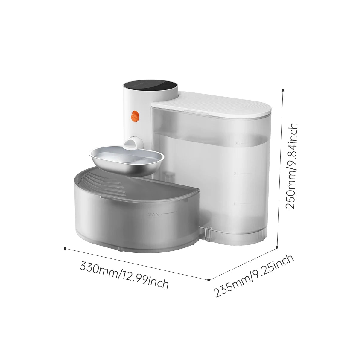 Petgravity Stainless Steel Bowl Pet Intelligent Pouring Water Dispenser.
