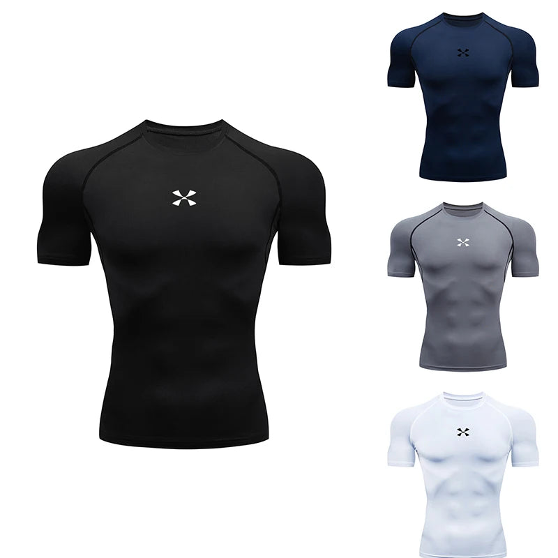 Men Athletic Compression Short Sleeve Running T Shirt.