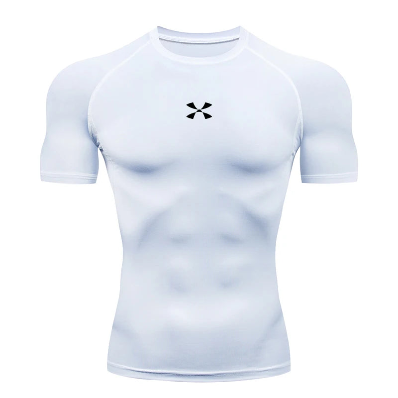 Men Athletic Compression Short Sleeve Running T Shirt.