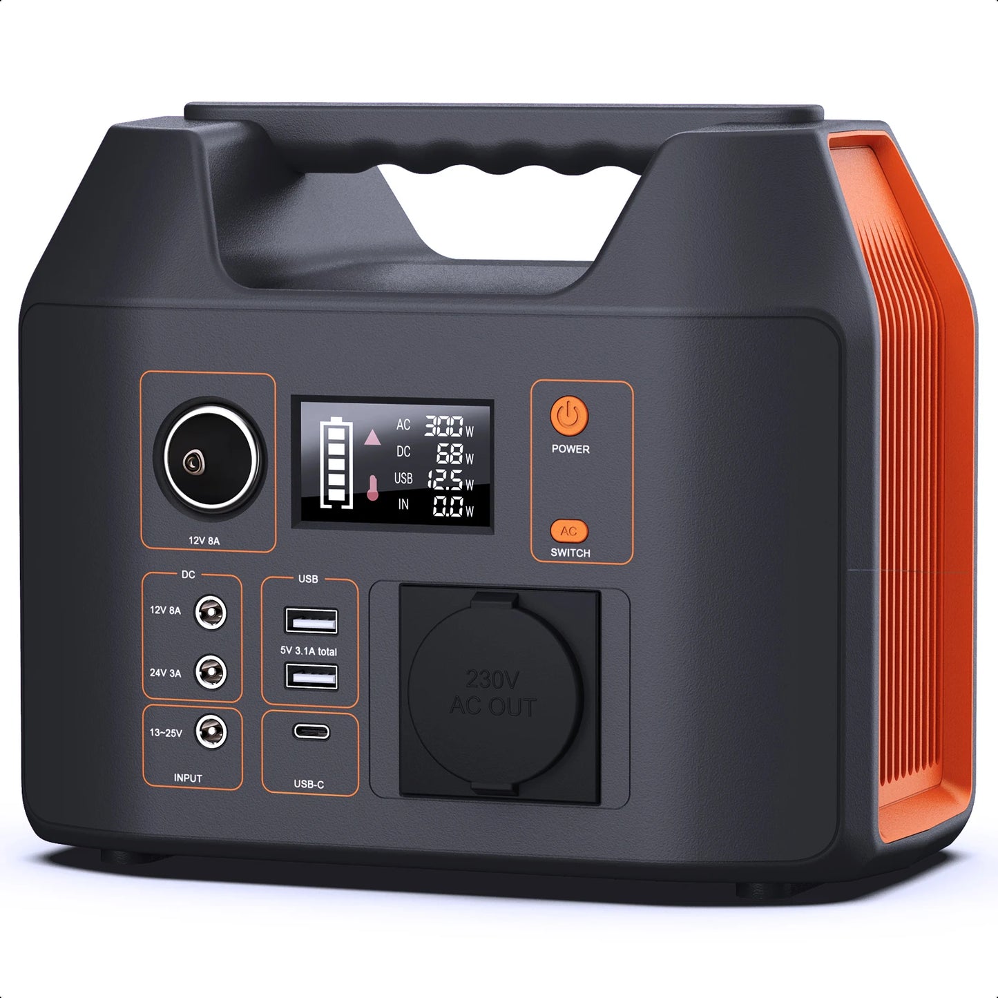 Portable Power Station 300W/150W Solar Generator.