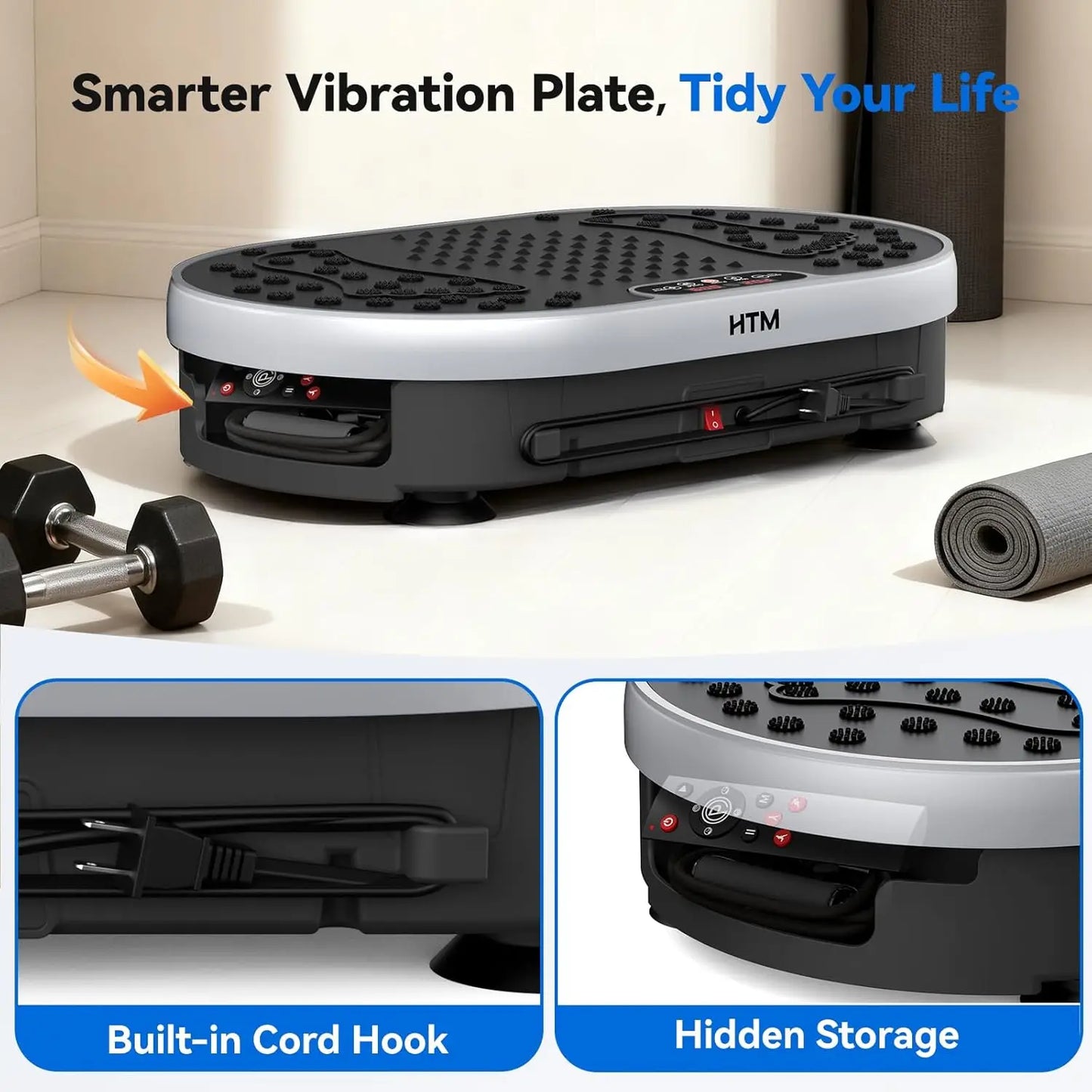 HTM Vibration Plate Exercise Machine With 120 Speed Levels & 9 Preset Programs For  Home Fitness.