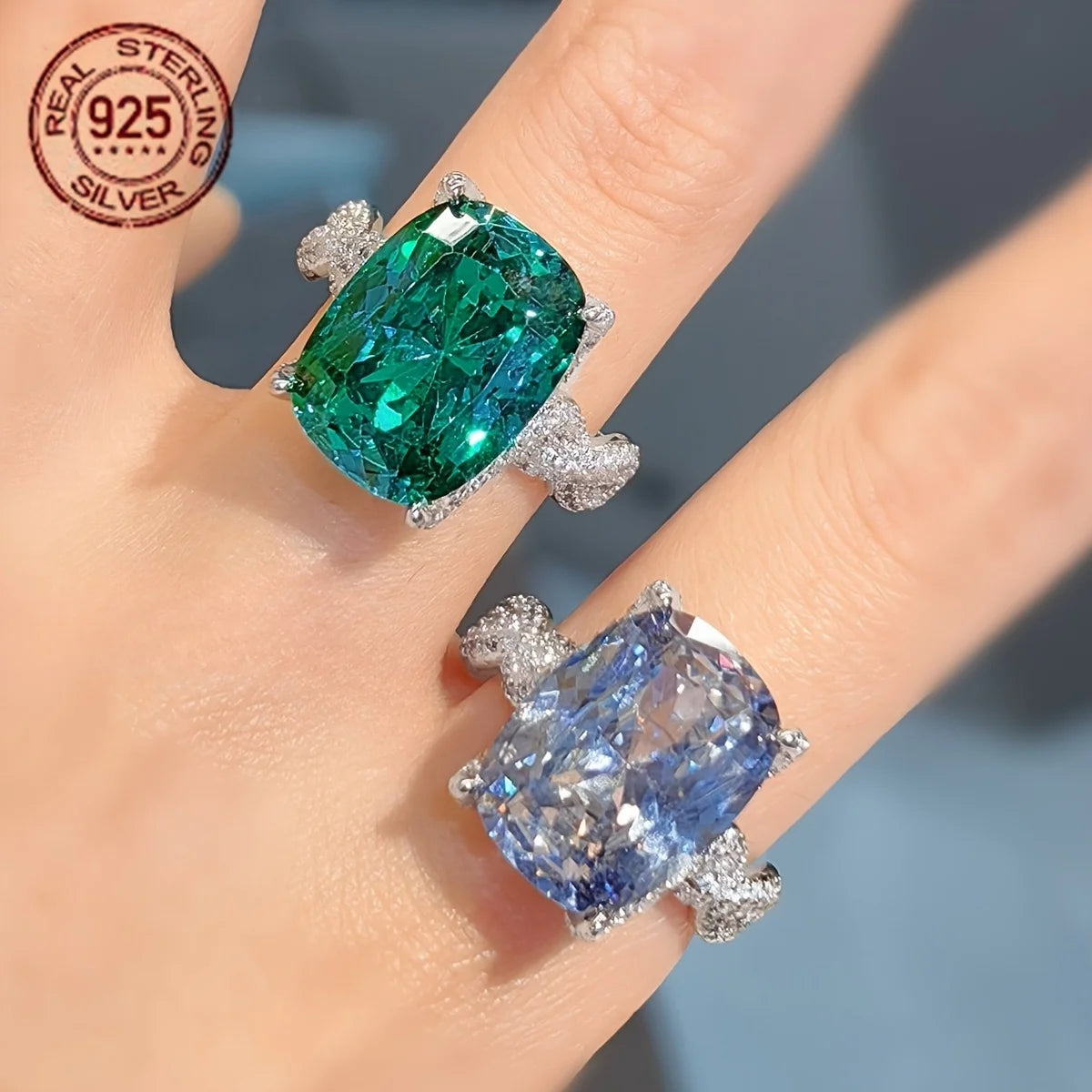 Delicate 925 Silver Elongated Cushion 