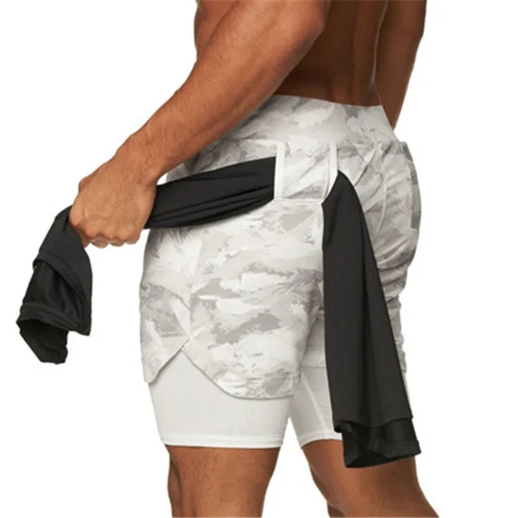 Running   2 in 1 Sports Jogging Fitness Shorts For Men.