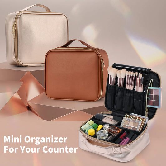 Portable Makeup Organizer  Bag With Dividers.