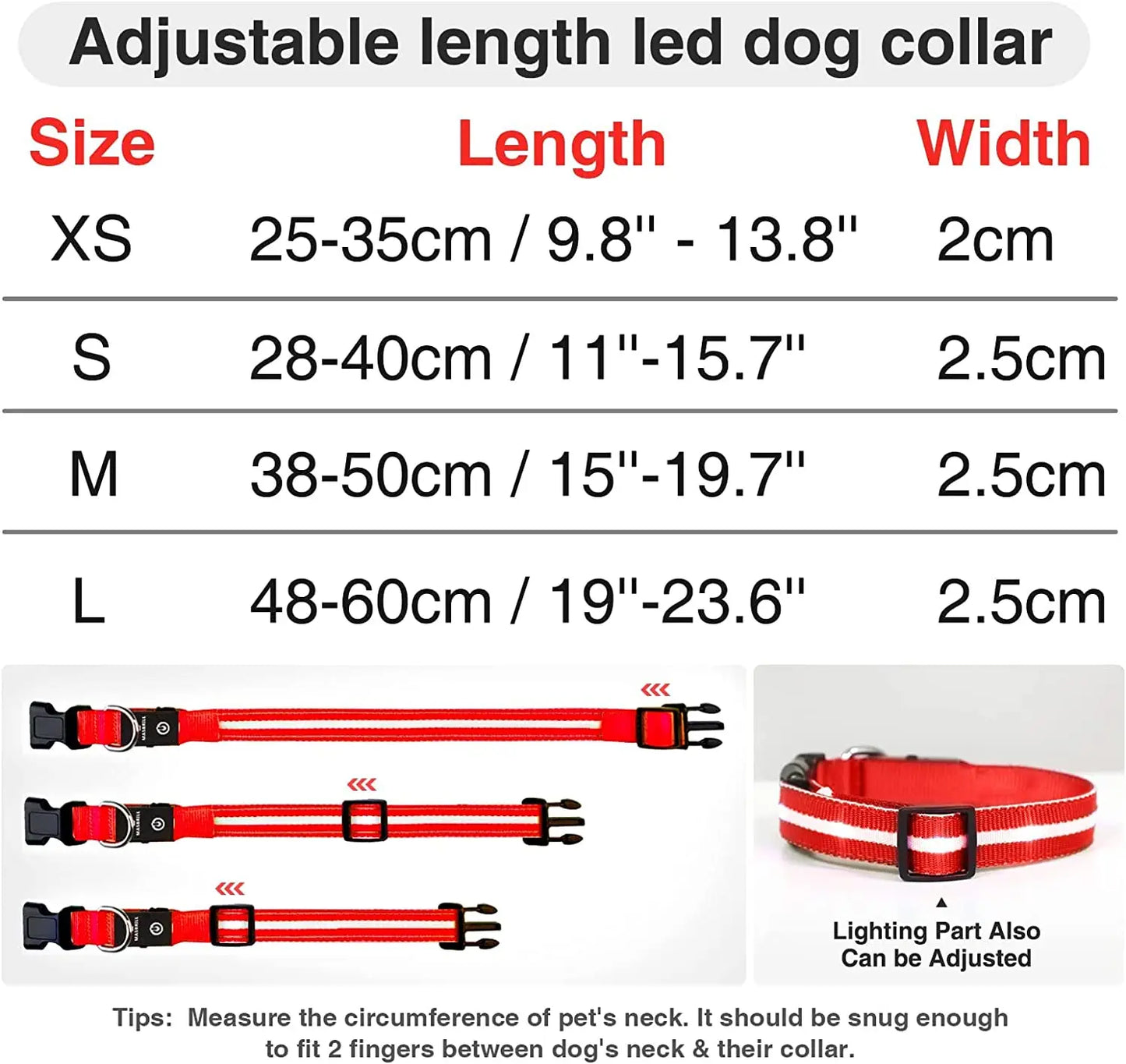 Waterproof & Rechargeable LED Dog Collar.