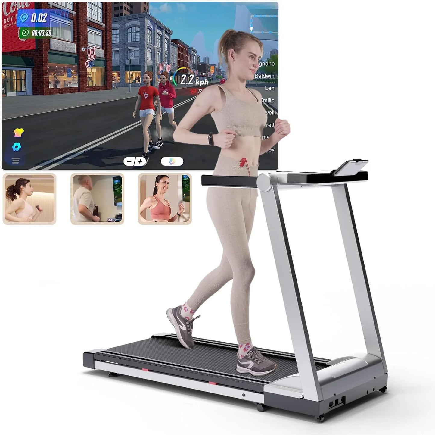 3.5HP Foldable, 350lbs & Adjustable 6% Incline  Treadmill For Home/Office.