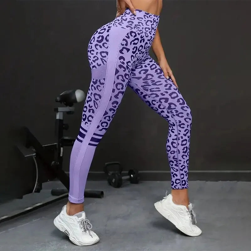 Leopard Print  Quick Drying Fitness Pants For Women.