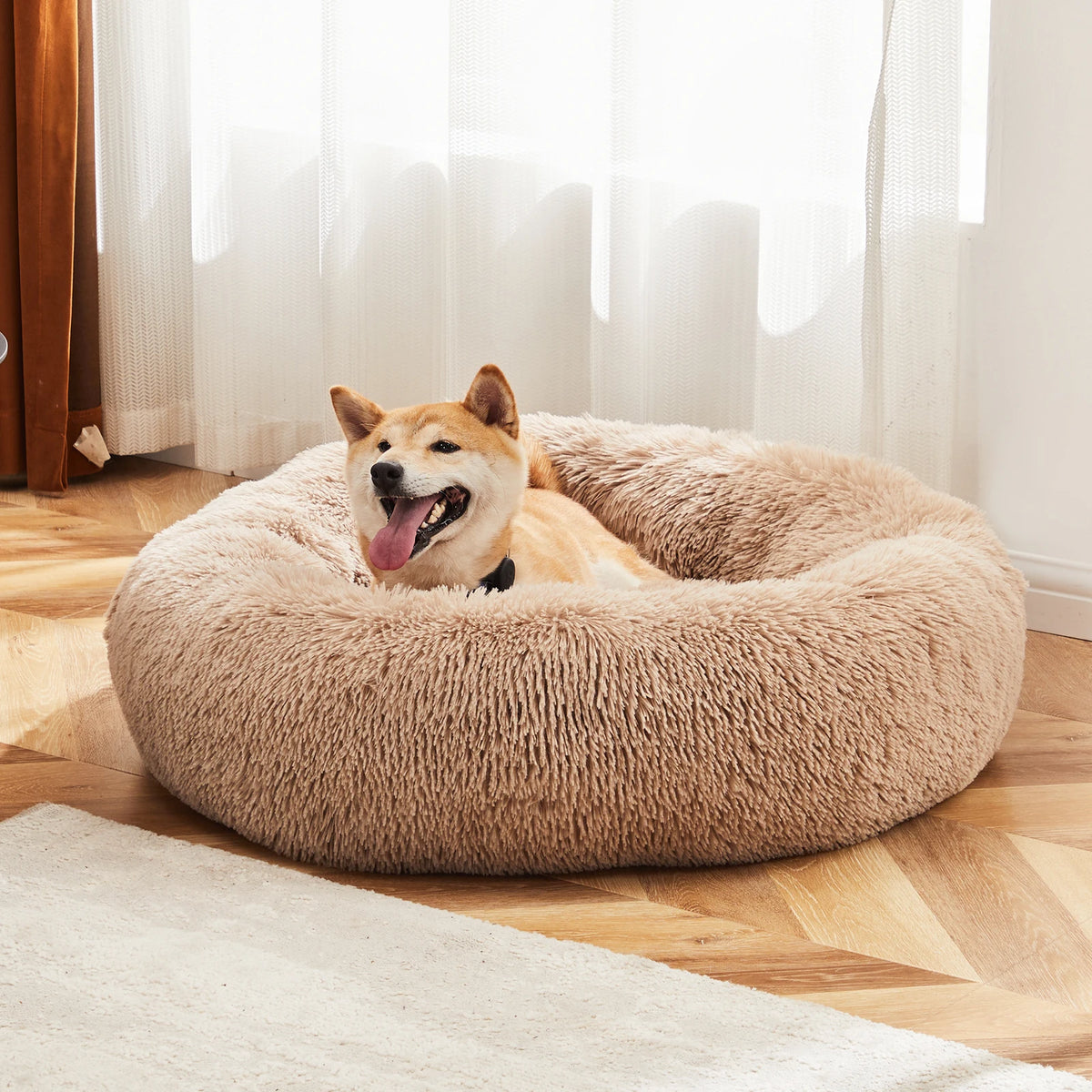Washable JHK Calming Dog Bed for Medium to Large Dogs.