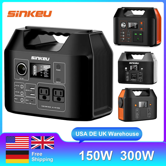 Portable Power Station 300W/150W Solar Generator.