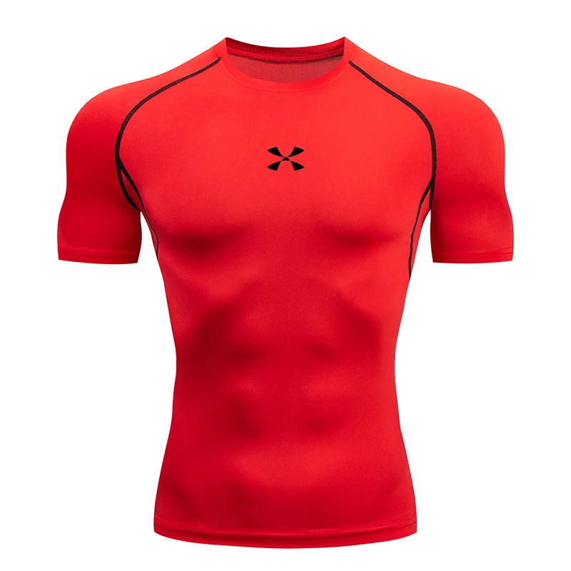 Men Athletic Compression Short Sleeve Running T Shirt.