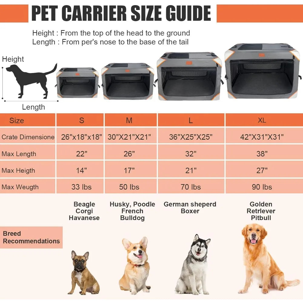 Collapsible  travel crate for small/medium/large dogs.