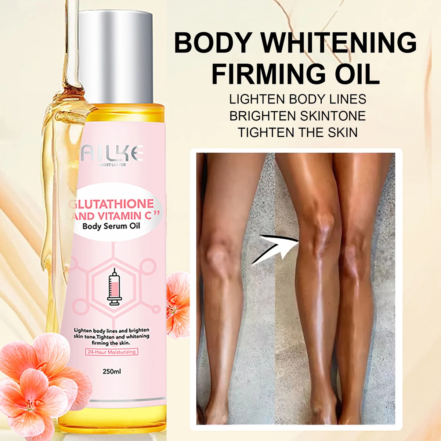 AILKE Brightening Skin Care Set, With Vitamin C, Glutathione, Reduce Spots & Moisturizes Skin.