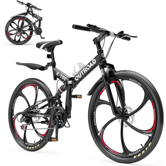 OUTROAD  26 Inch Folding Mountain Bike.