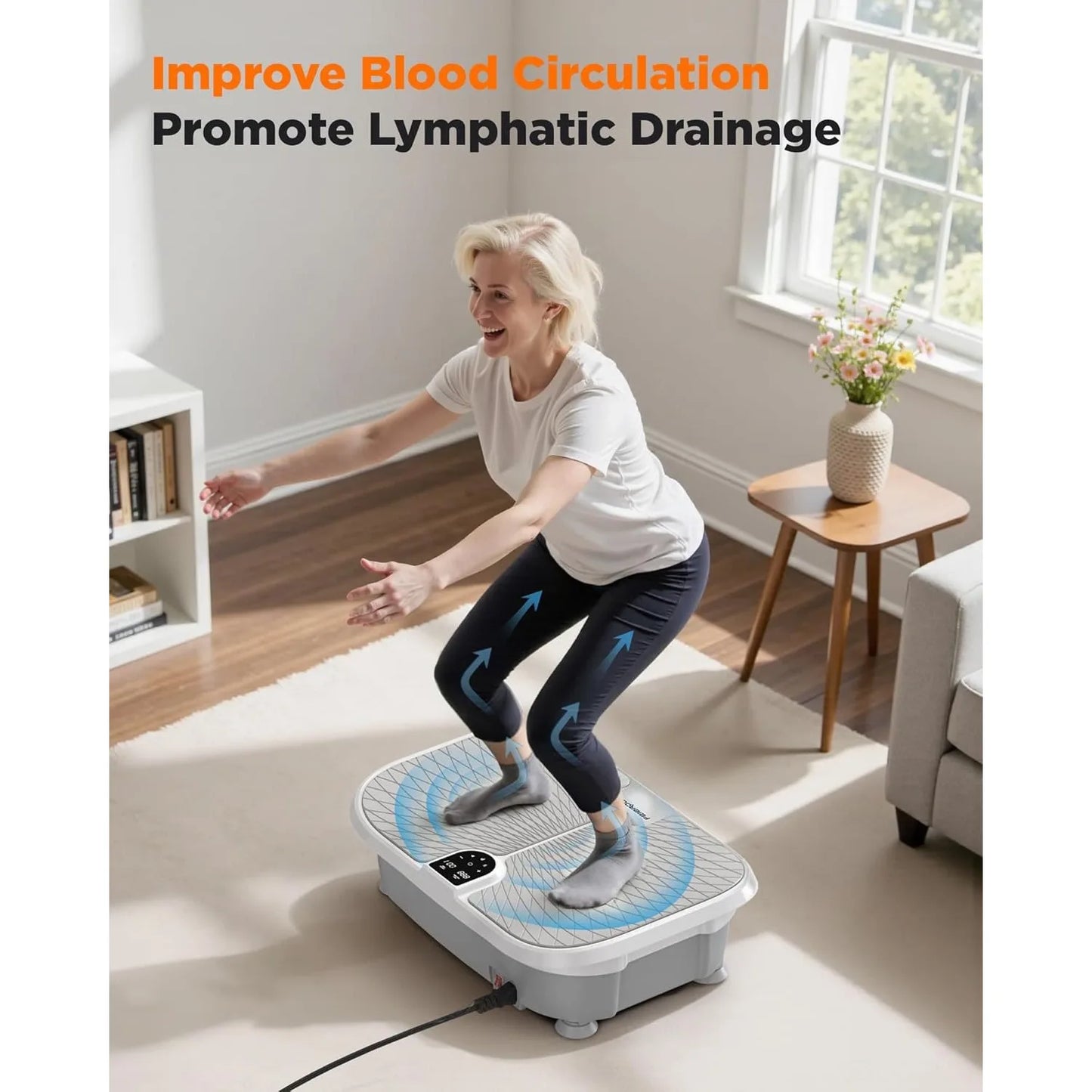 FEIERDUN Vibration Plate Exercise Machine For Lymphatic Drainage & Whole-Body Workout.
