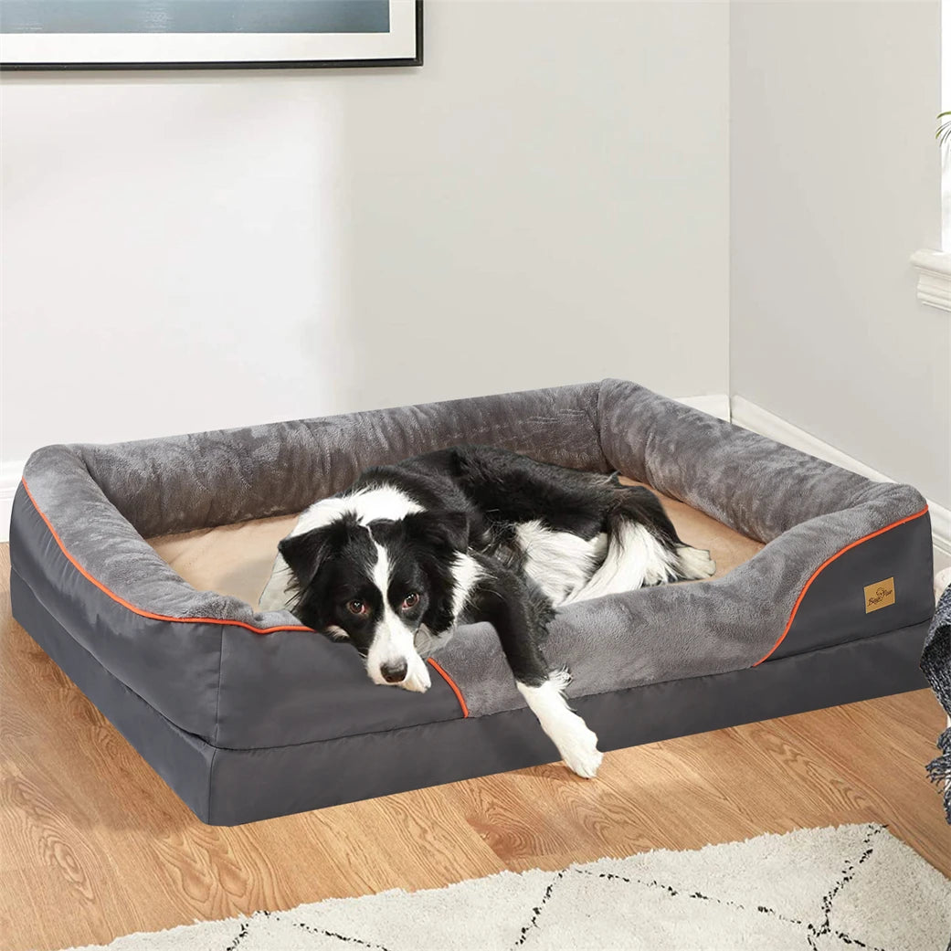 BORWART Jumbo Large Orthopedic Dog Bed With  Memory Foam.