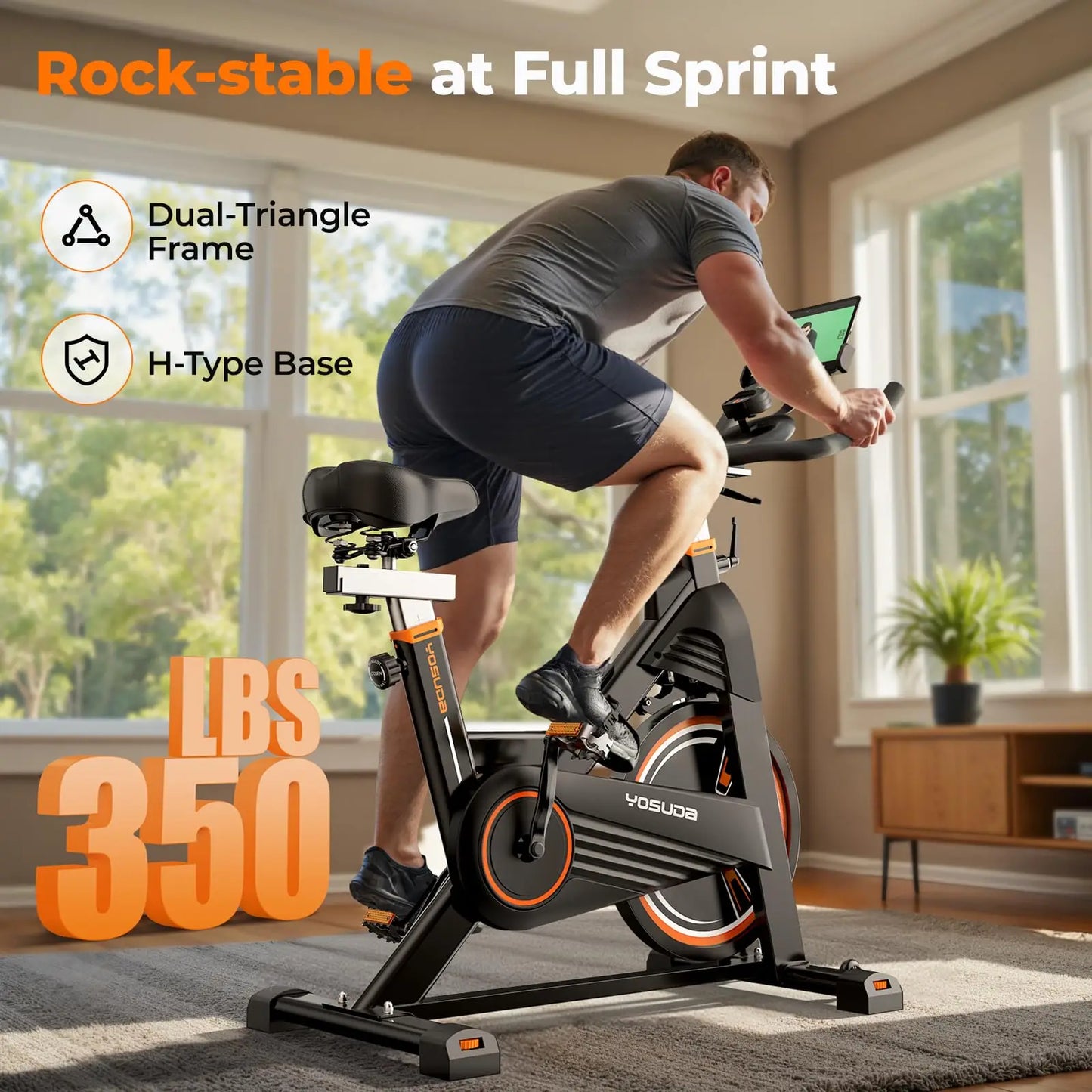 YOSUDA PRO Magnetic Exercise Bike With 350 lb Weight Capacity.