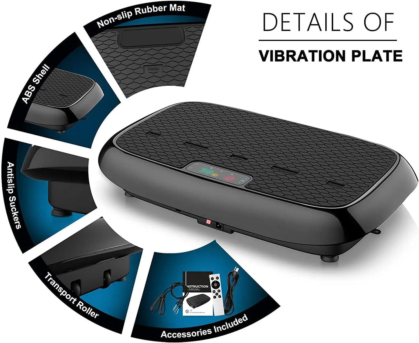 Whole Body Vibration Platform Exercise Machine with Bluetooth Speaker.