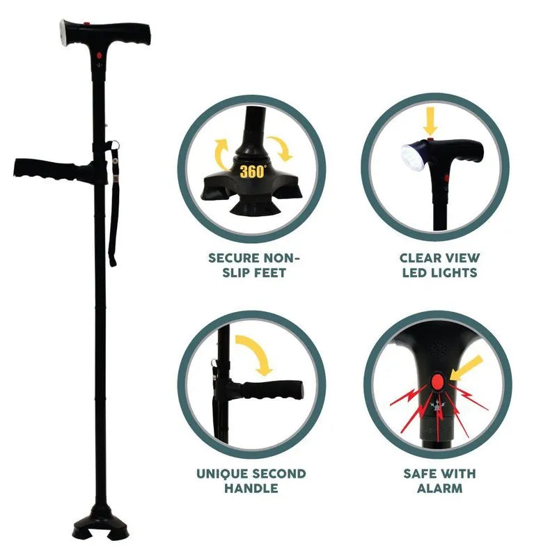 Collapsible telescopic folding cane .