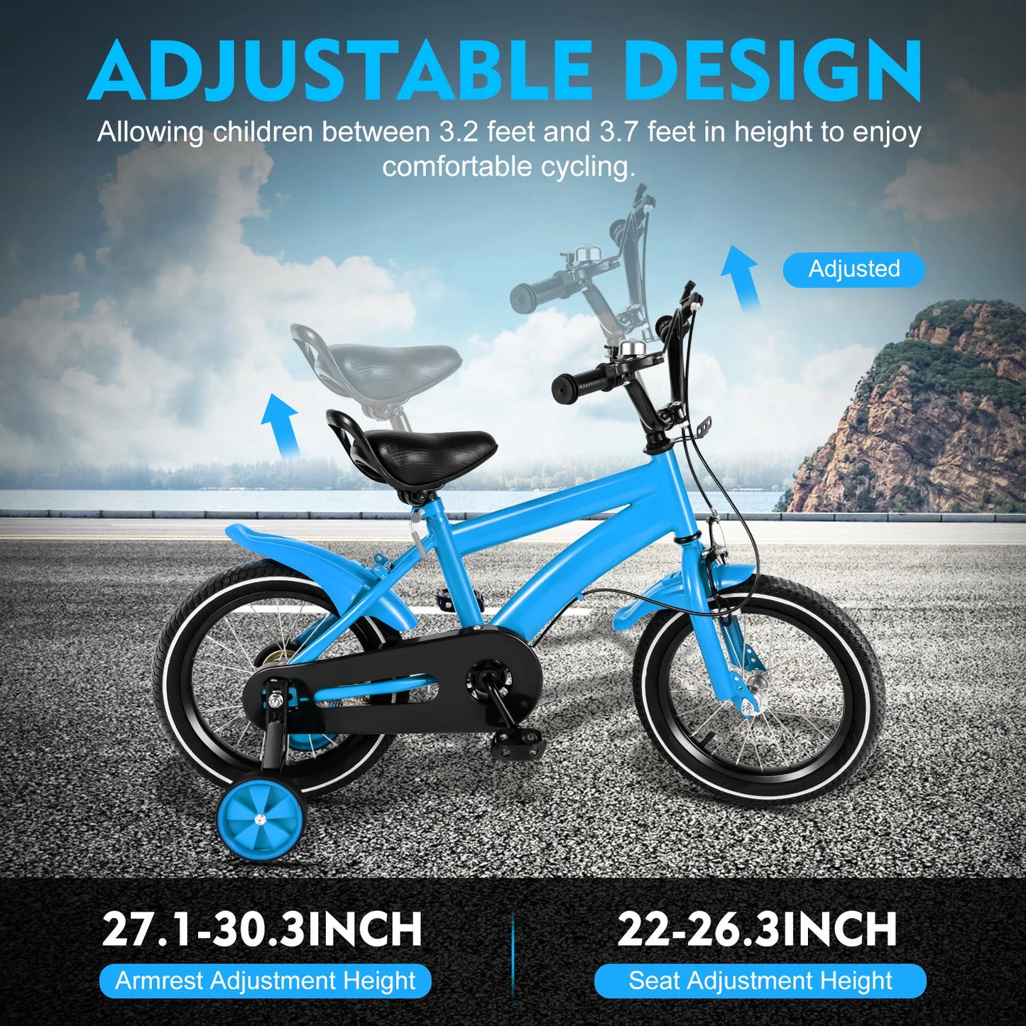 Hight Adjustable 14 Inch  Boys and  Girls Bicycle.