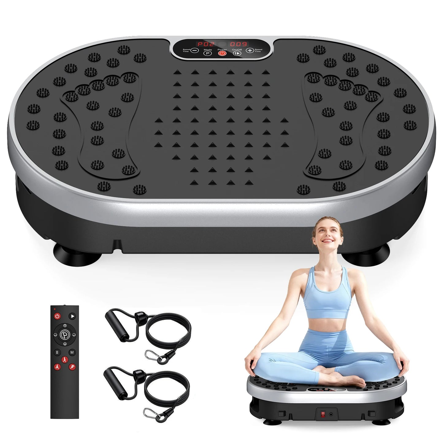 HTM Vibration Plate Exercise Machine With 120 Speed Levels & 9 Preset Programs For  Home Fitness.