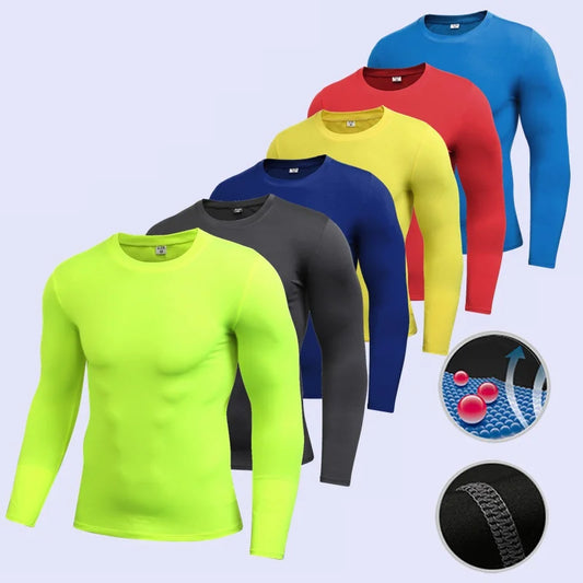 Quick Dry Compression  Long Sleeve T-shirt  For Men.