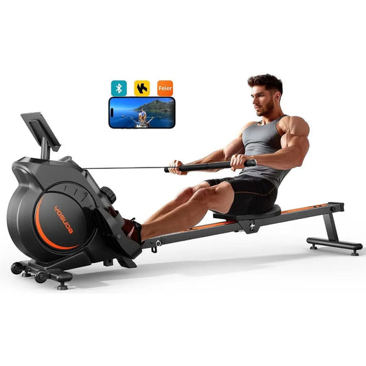 Magnetic Water Rowing Machine for Home Fitness Training with Bluetooth App .