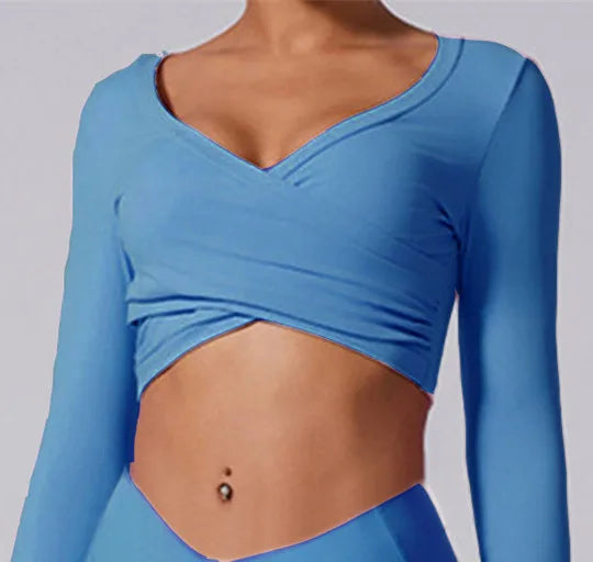 Sports Long-Sleeved  Crop Top For Women.