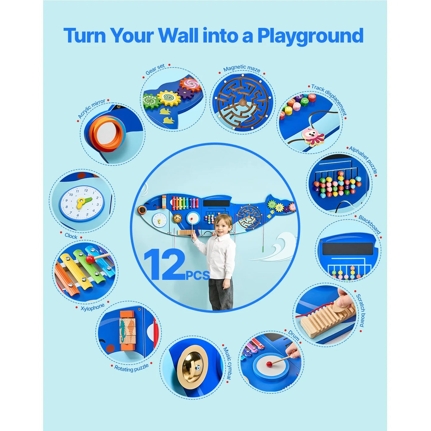 VEVOR Orca Kids Wall Board .