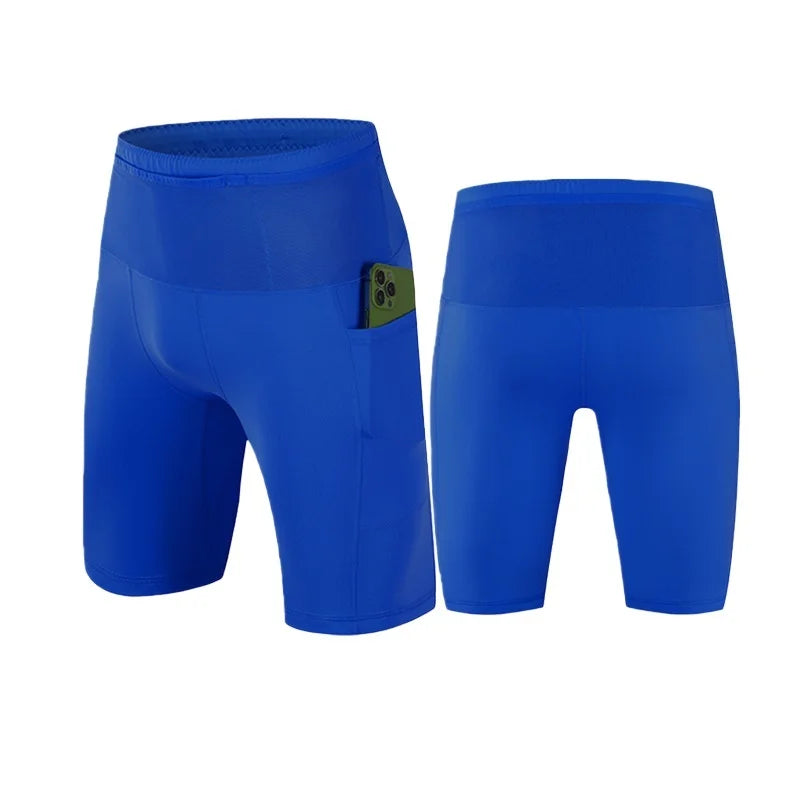 GENDAWAY Men's Compression Marathon Running Shorts with Waist Pack.