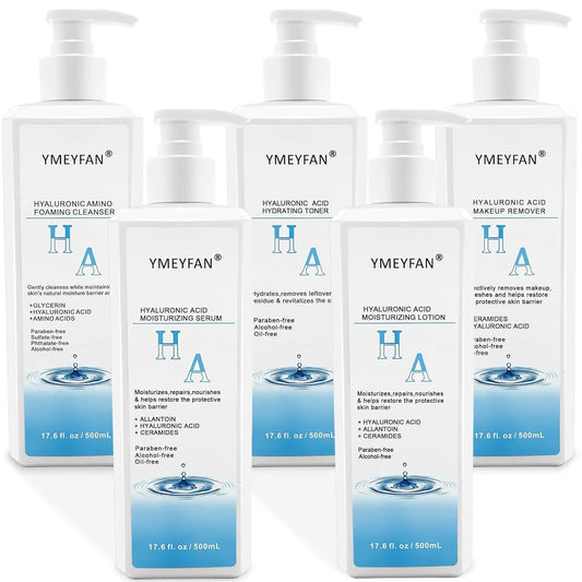 5-in-1 Professional Hyaluronic Acid Skin Care Set 17.6 Fl oz Ideal for Salons SPAs  &Home Use.