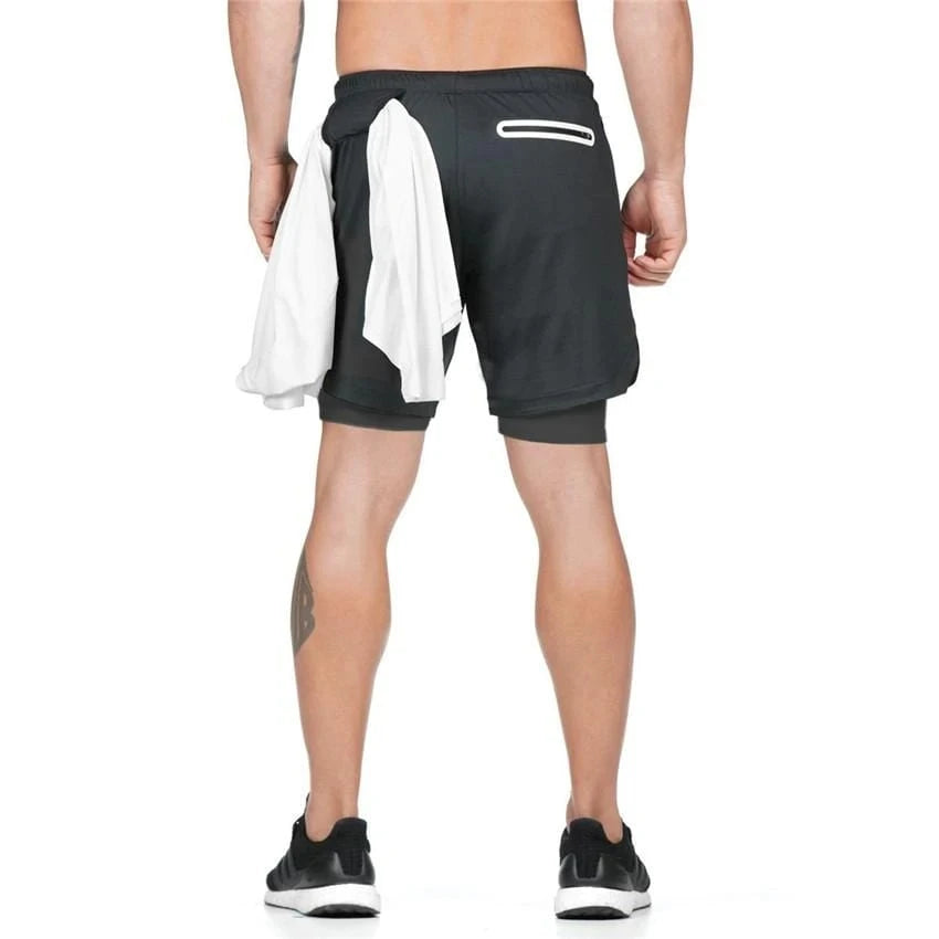 Fitness Workout  2 In 1 Gym Jogging Shorts .