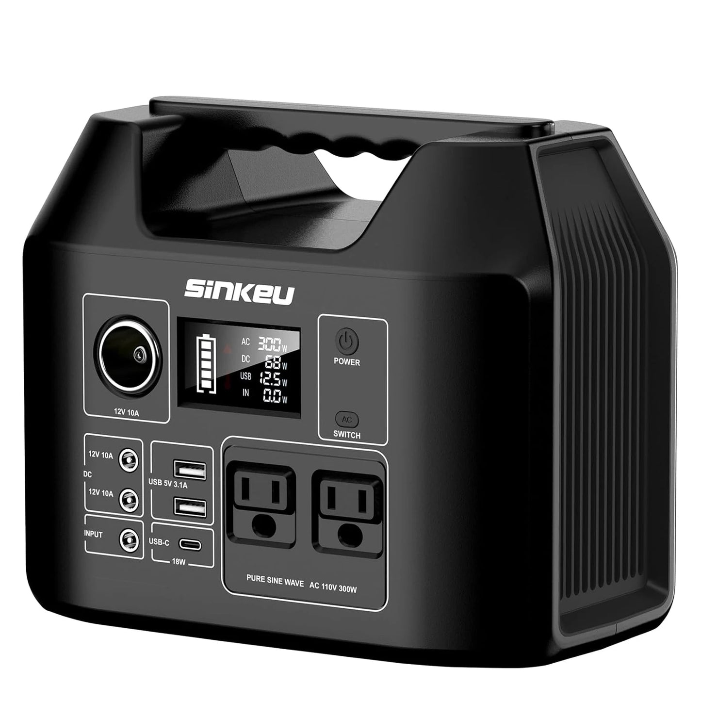 Portable Power Station 300W/150W Solar Generator.