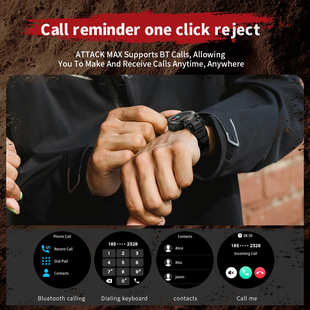 LOKMAT New ATTACK MAX Sport Rugged Smart Watch BT & Waterproof.
