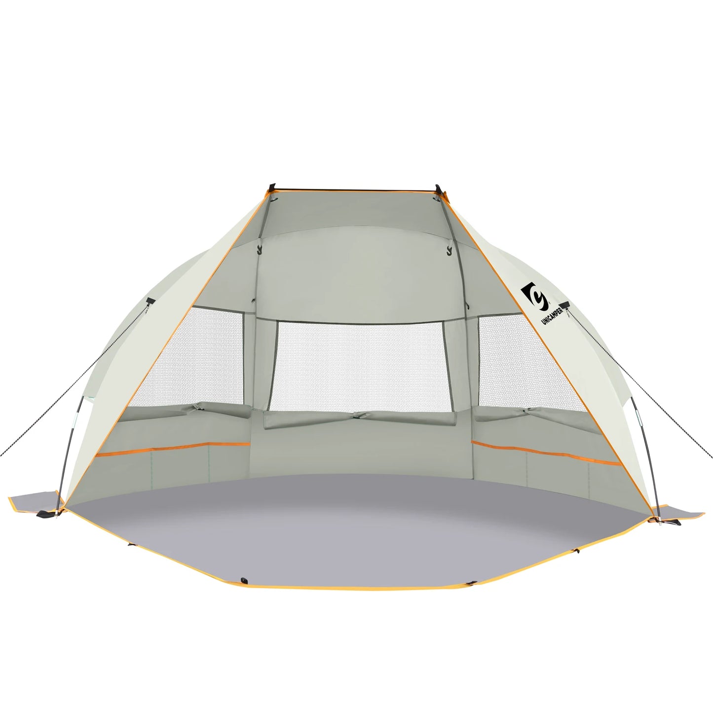 Beach Tent 3 Person Sun Shelter UPF 50+ with Extended Waterproof Pe Floor & 3 Windows.