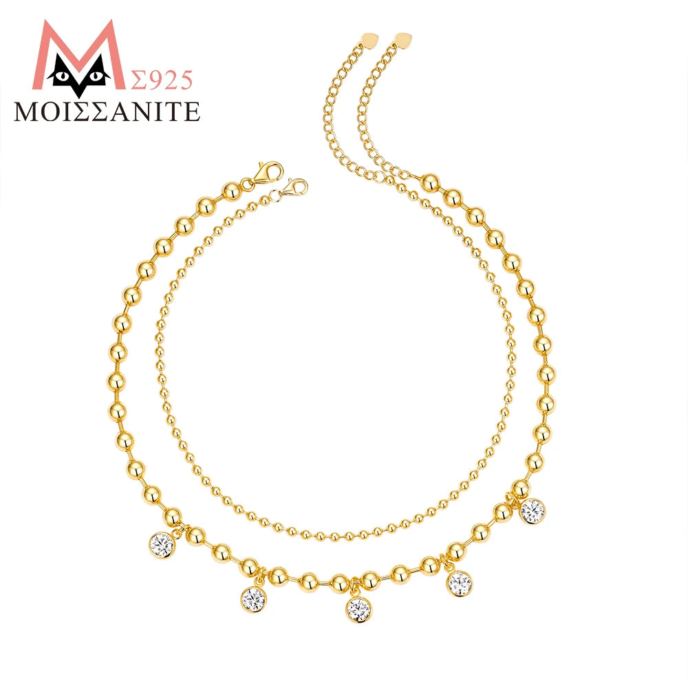 JIUZUAN Moissanite Layered Necklace 