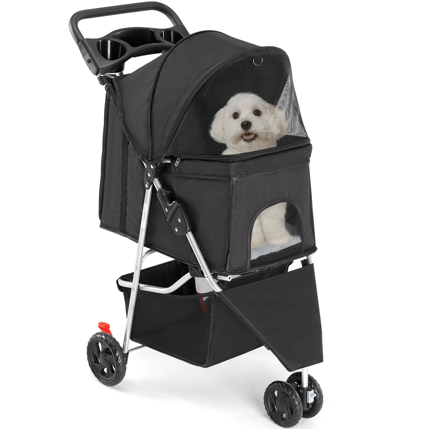 JHK 3 Wheels Foldable Pet Stroller for Small Dogs and Cats.