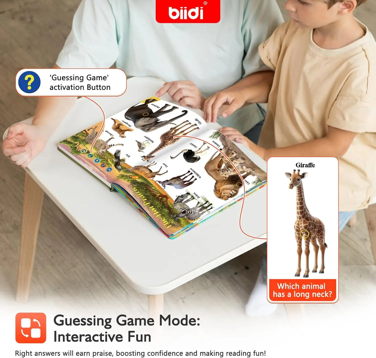 Biidi English Animal  Interactive Audio Sound Book  For Kids.