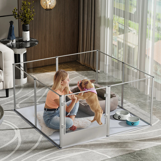 Acrylic Dog Playpen Fence with Waterproof Fertility Pad .