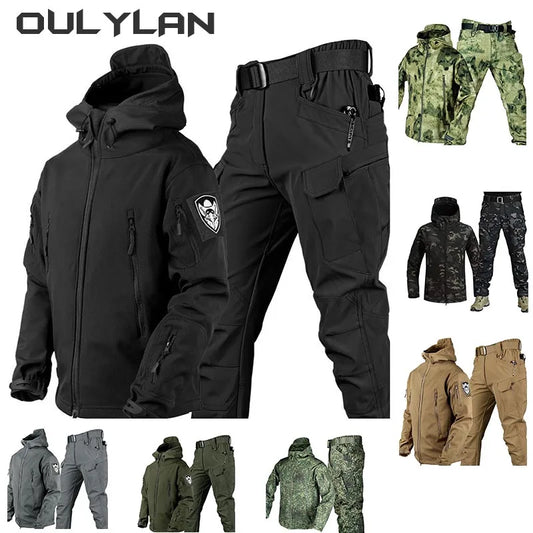 Outdoor Shark Skin Warmth Jackets &  Pants Set For  Men.