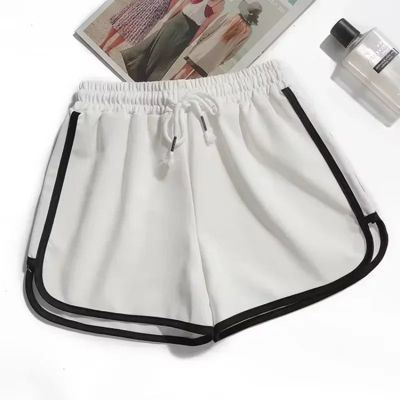Striped Sports Shorts ,Loose & Wide For Women.