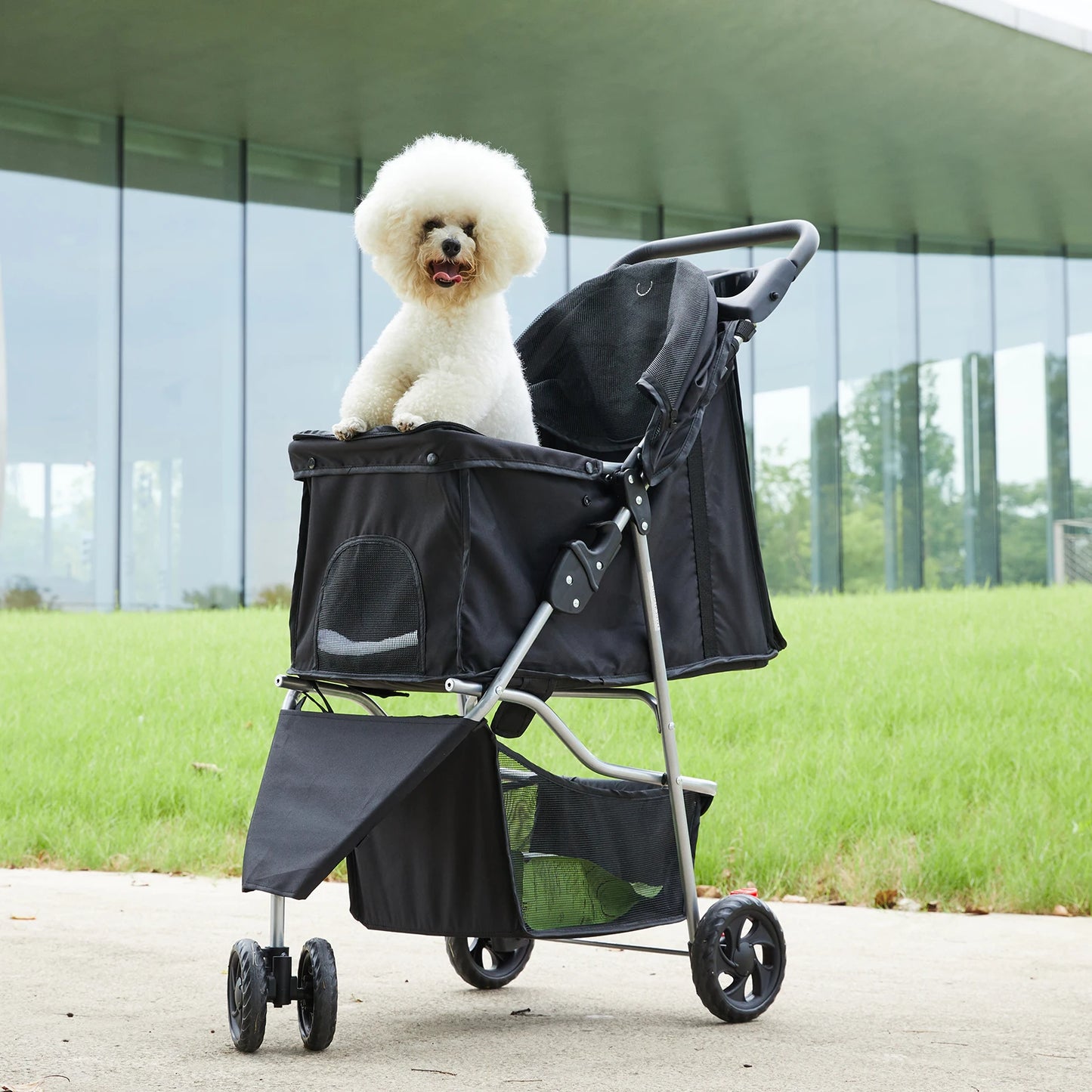 JHK 3 Wheels Foldable Pet Stroller for Small Dogs and Cats.