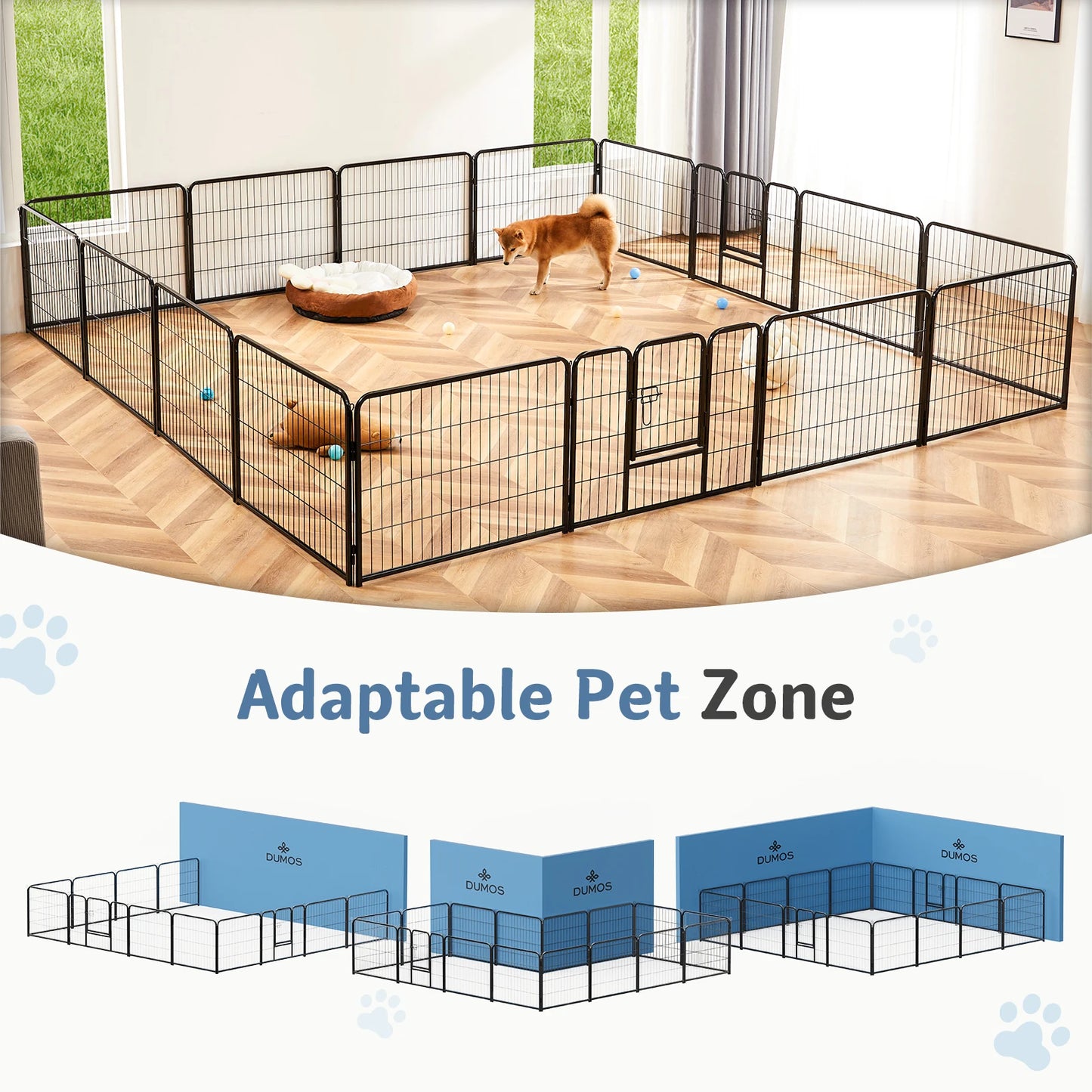 Outdoor JHK 16 Panels Dog Playpen For  Pets.