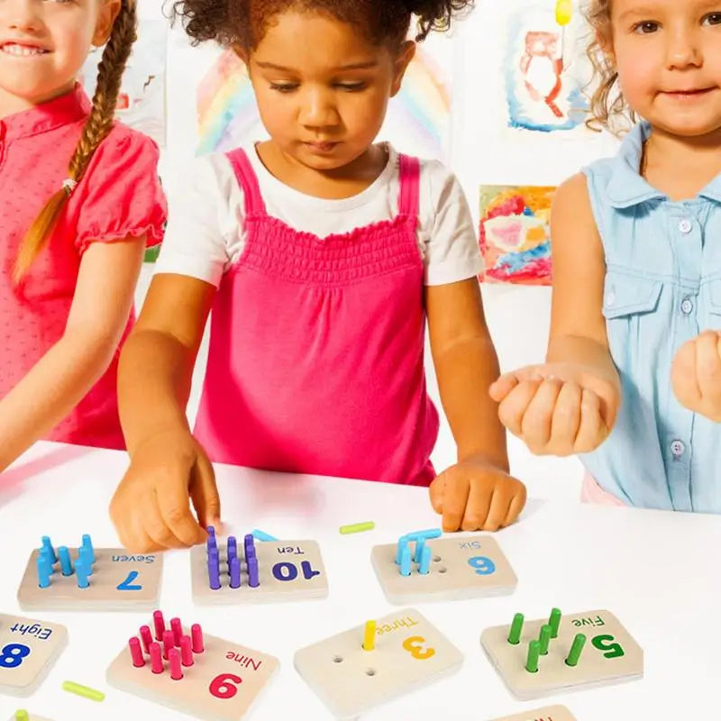 Montessori Peg Board Wooden Counting Toys.