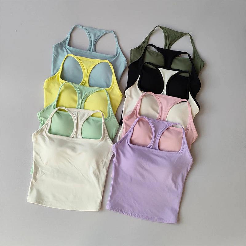 Top Yoga Fitness Vest with Chest Pad For  Summer.
