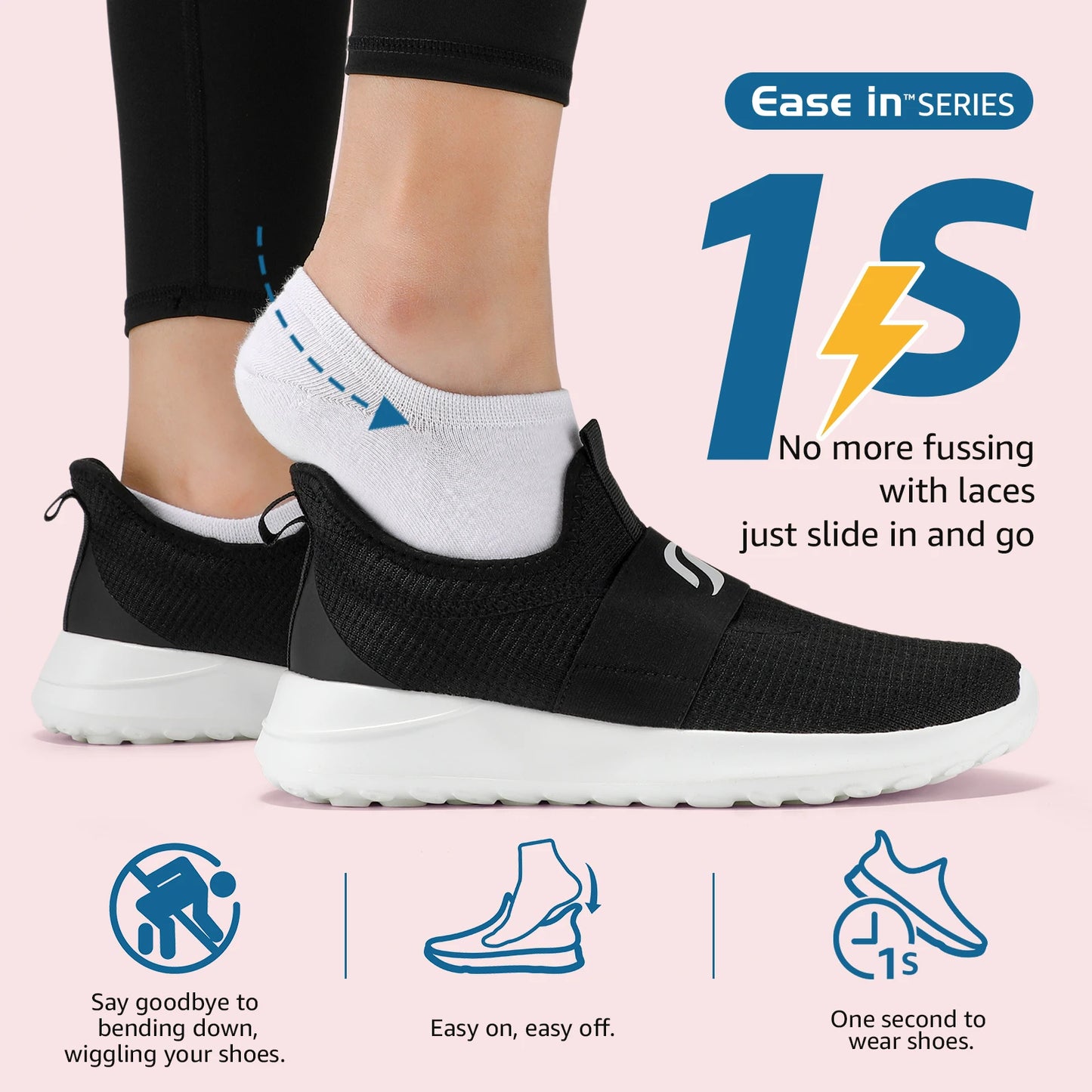 STQ Slip ins Comfortable Sneakers with Arch Support For  Women.