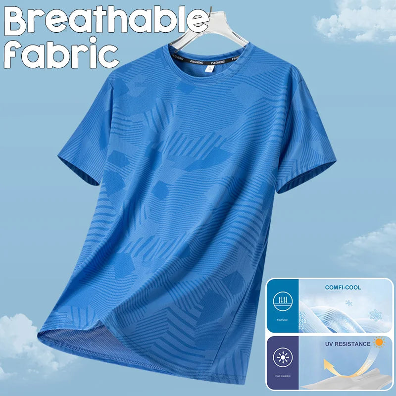 FASHIONS Summer Men Sporty Stretch Short Sleeve Running T Shirt.