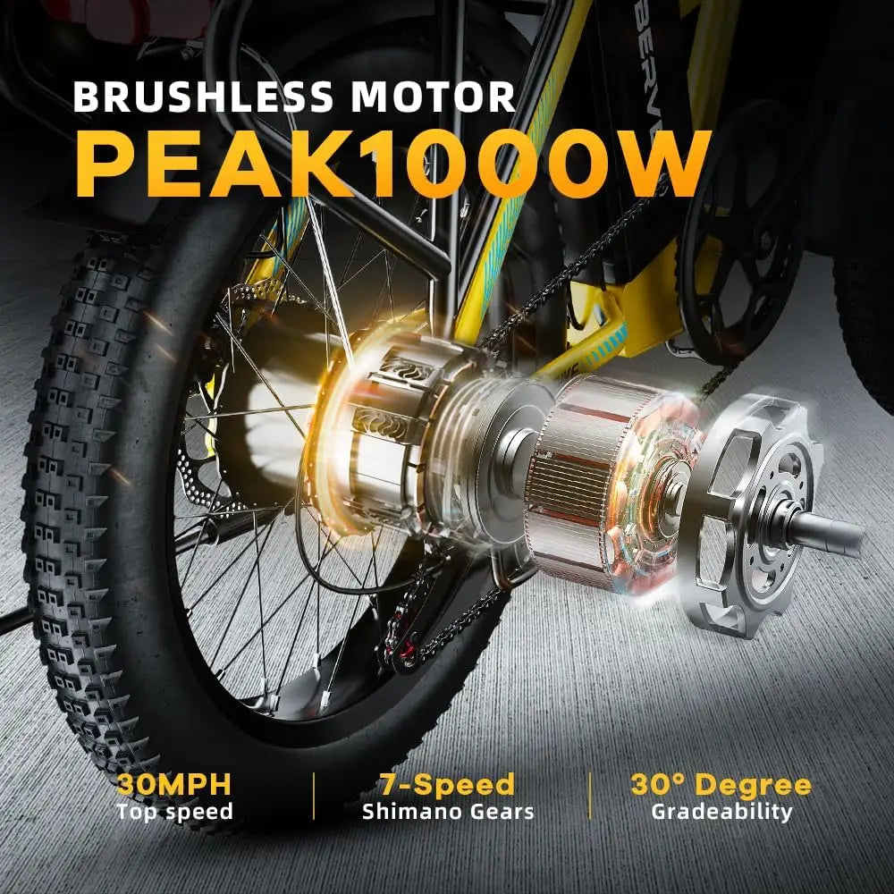 CYBERVELO 1000W Ebike For Adults With Removable Battery & 80 Miles Max Range.